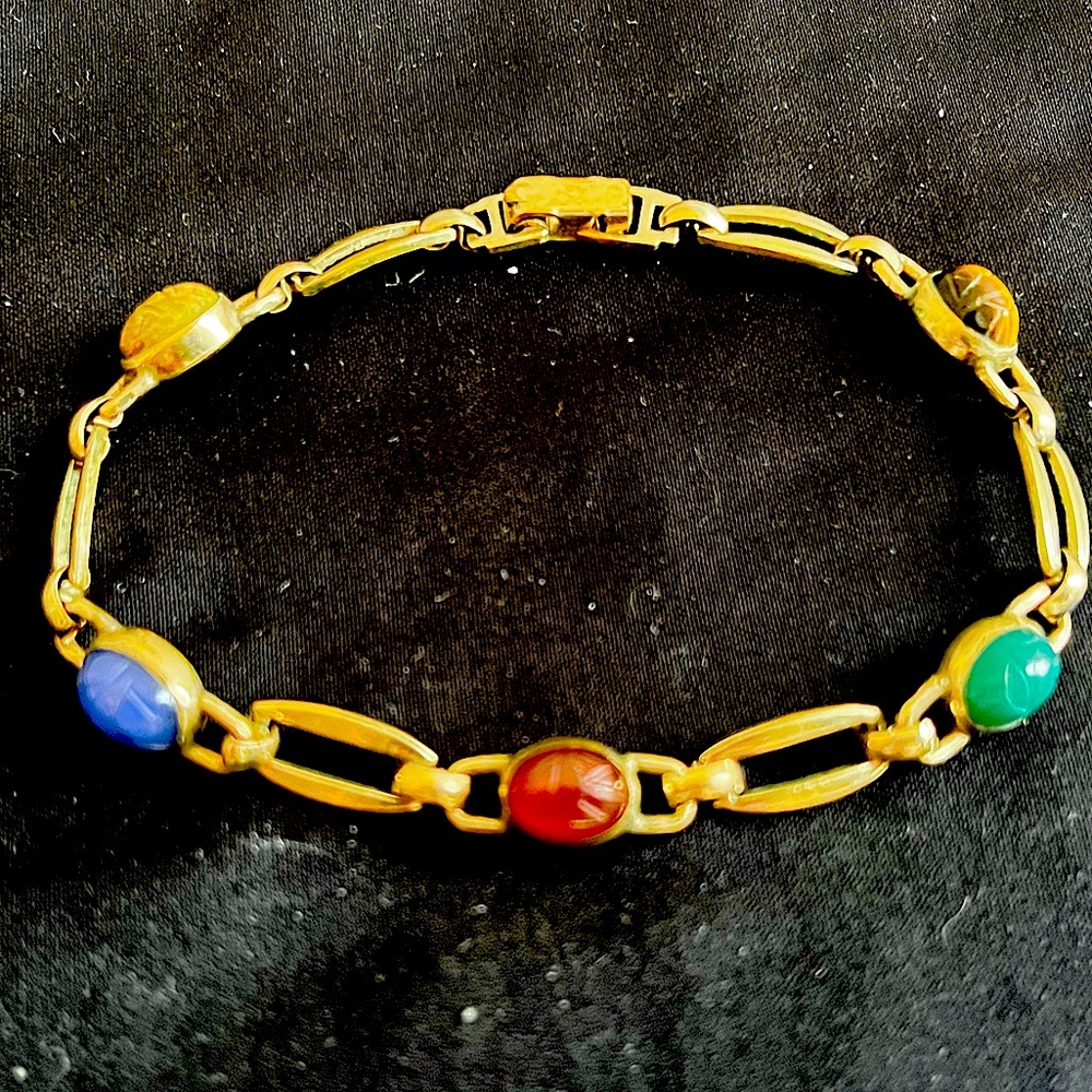 Handcrafted Stone and Silver Toned Bracelet